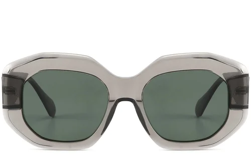 Lunettes de soleil géométriques en acétate gris #BS2607-0442