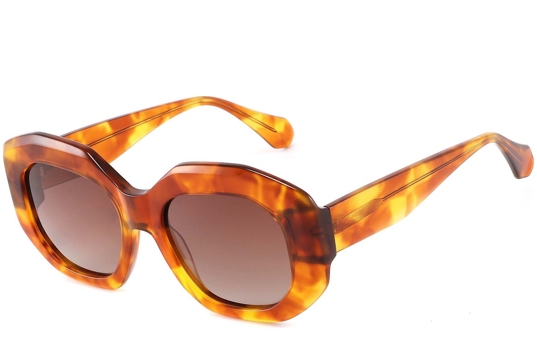 Geometric Tortoiseshell Acetate Sunglasses #BS2607-0443