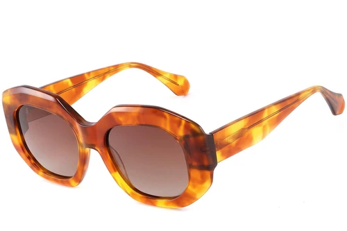 Gafas de sol geométricas de acetato con diseño de carey n.° BS2607-0443