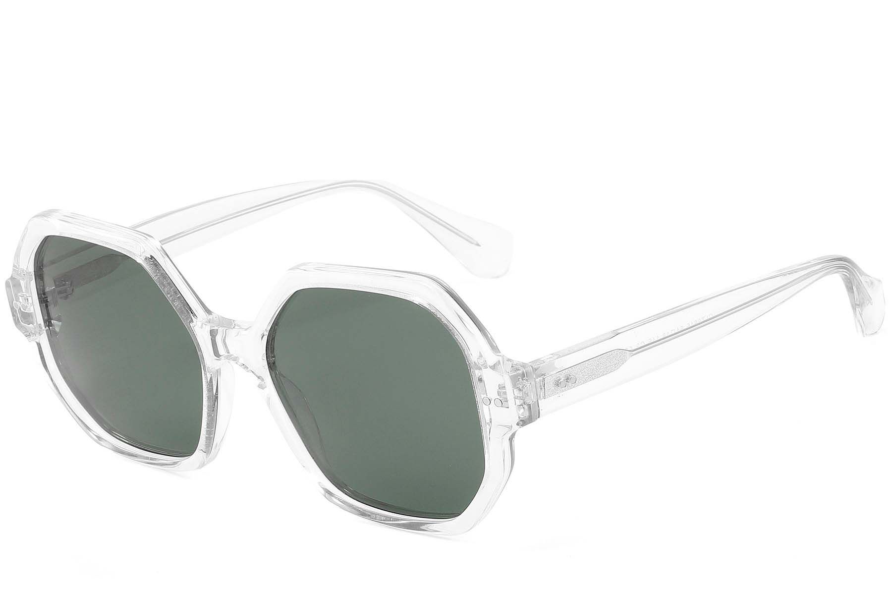 Geometric Transparent Acetate Sunglasses #BS2607-0446