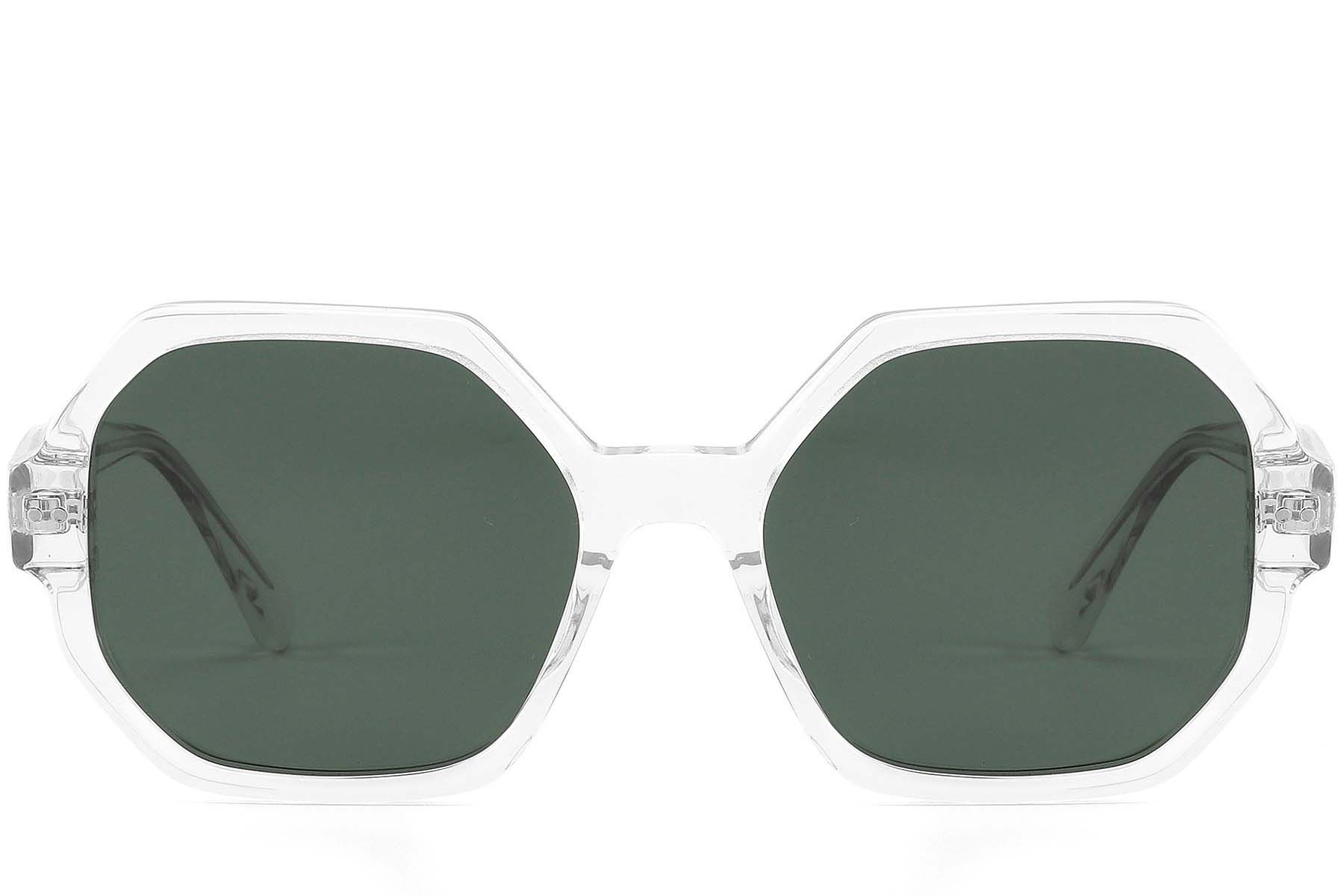 Geometric Transparent Acetate Sunglasses #BS2607-0446