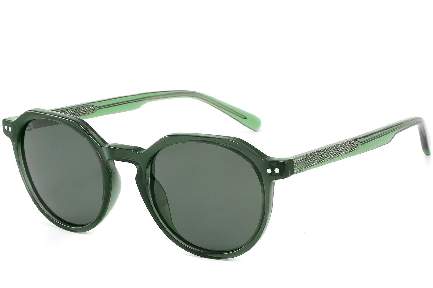 Oval Green Acetate Sunglasses #BS2607-0448