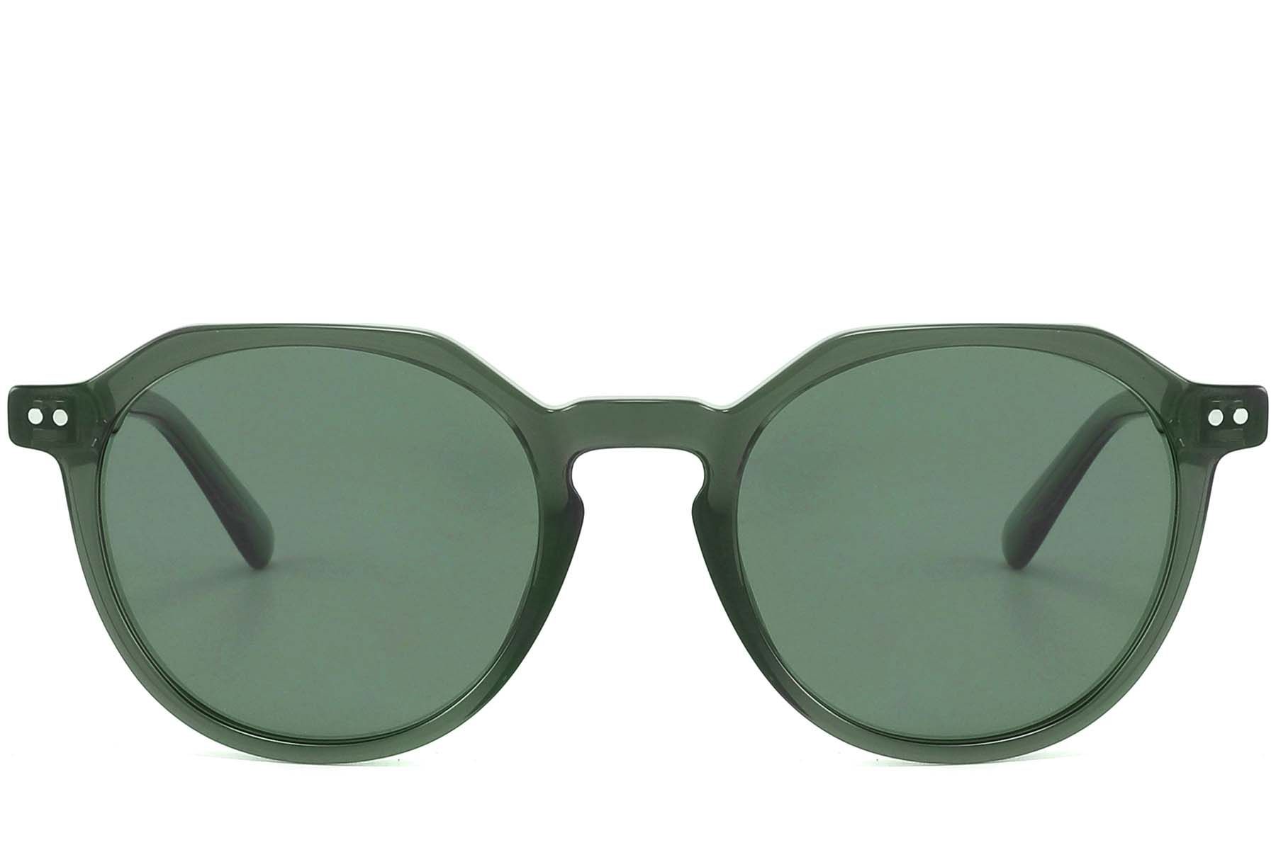 Oval Green Acetate Sunglasses #BS2607-0448