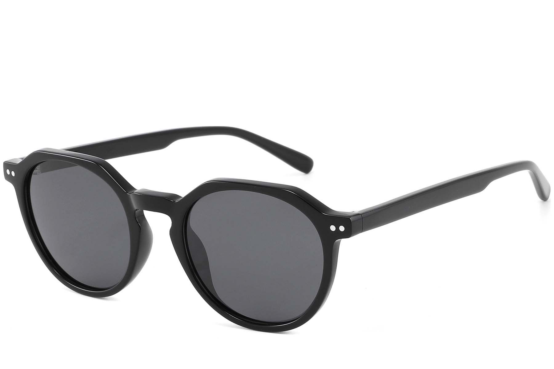 Oval Black Acetate Sunglasses #BS2607-0450
