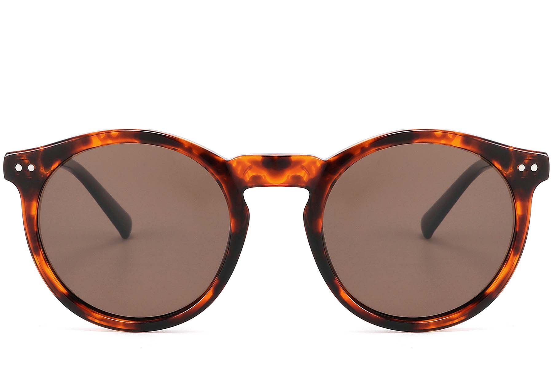 Round Tortoiseshell Acetate Sunglasses #BS2607-0452