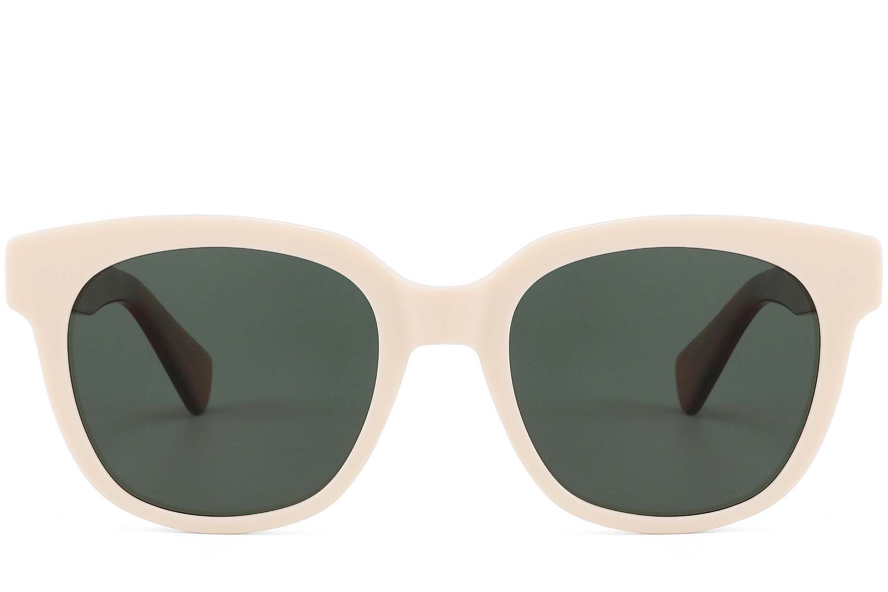 Rectangular Cream Acetate Sunglasses #BS2607-0458