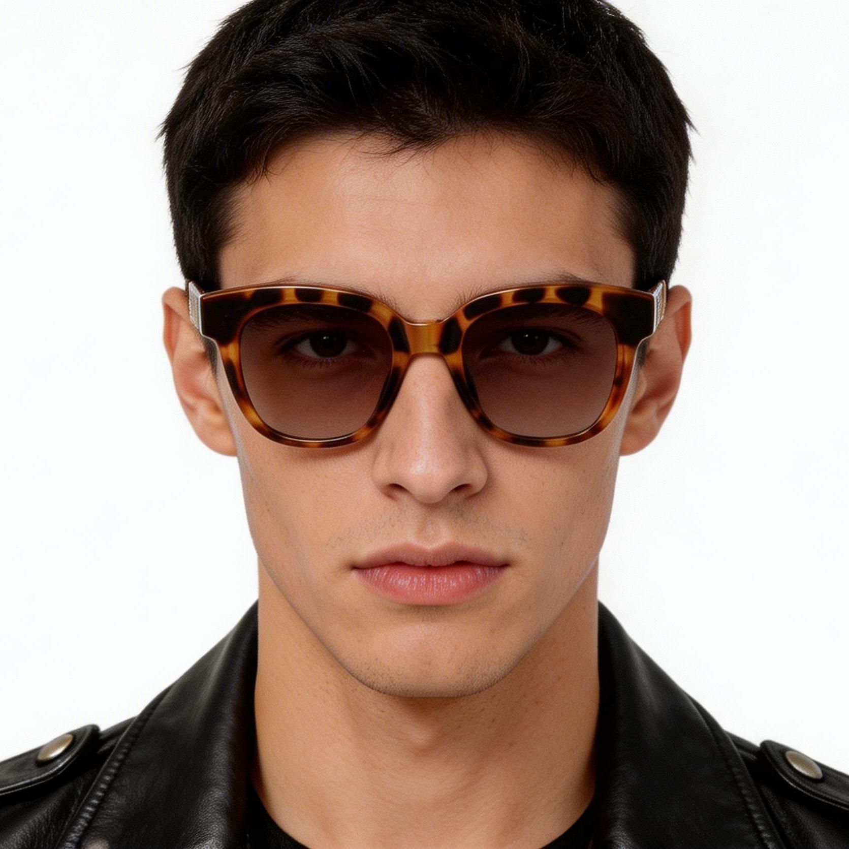 Rectangular Tortoiseshell Acetate Sunglasses #BS2607-0460