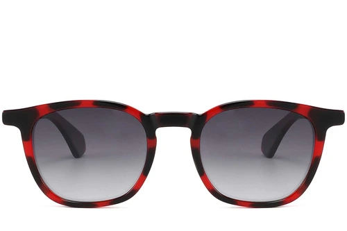 Gafas de sol rectangulares de acetato rojo #BS2607-0462