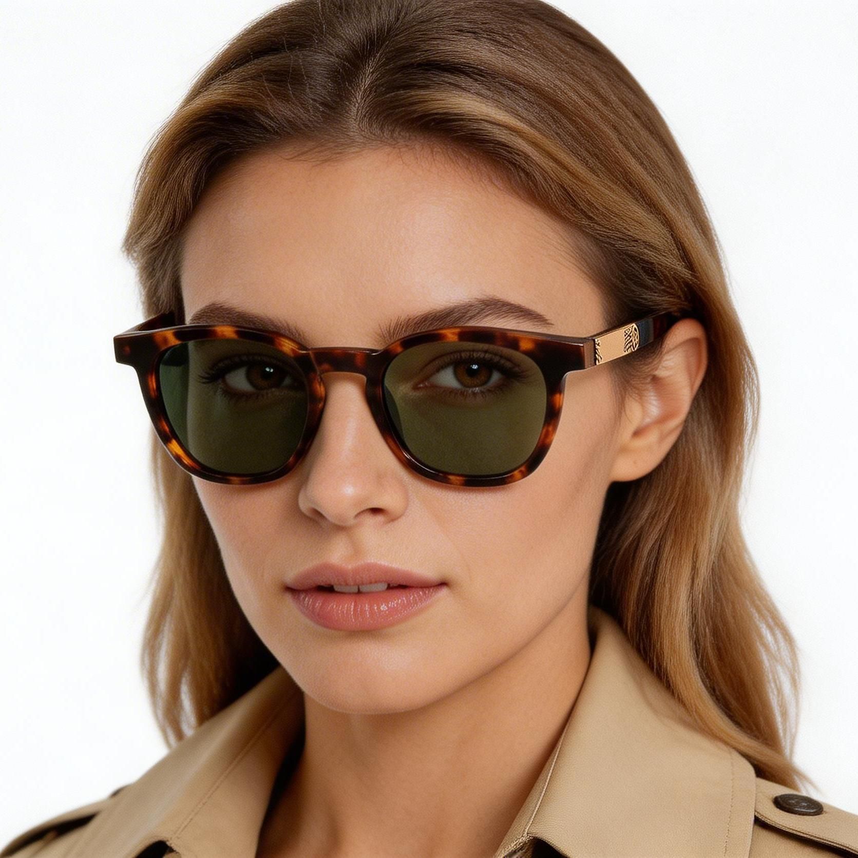 Rectangular Tortoiseshell Acetate Sunglasses #BS2607-0463