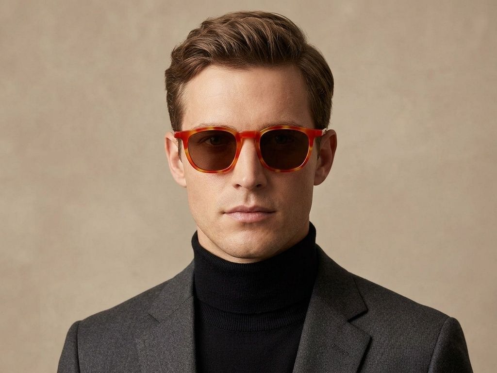 Rectangular Tortoiseshell Acetate Sunglasses #BS2607-0464