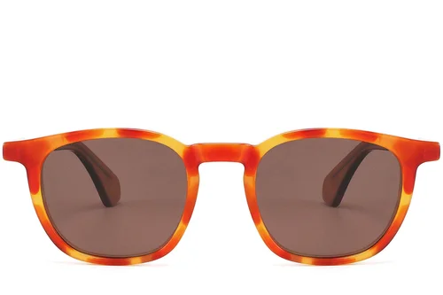 Lunettes de soleil rectangulaires en acétate écaille de tortue #BS2607-0464