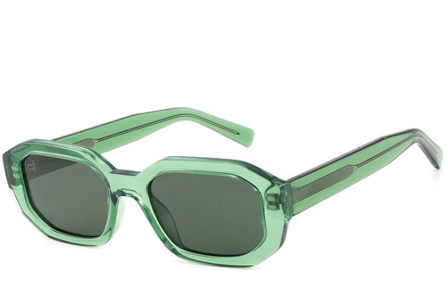 Gafas de sol rectangulares de acetato verde #BS2607-0469