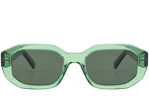 Gafas de sol rectangulares de acetato verde #BS2607-0469