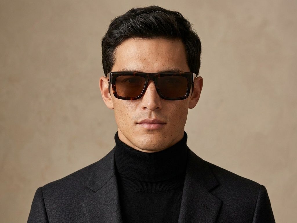 Rectangular Tortoiseshell Acetate Sunglasses #BS2607-0475