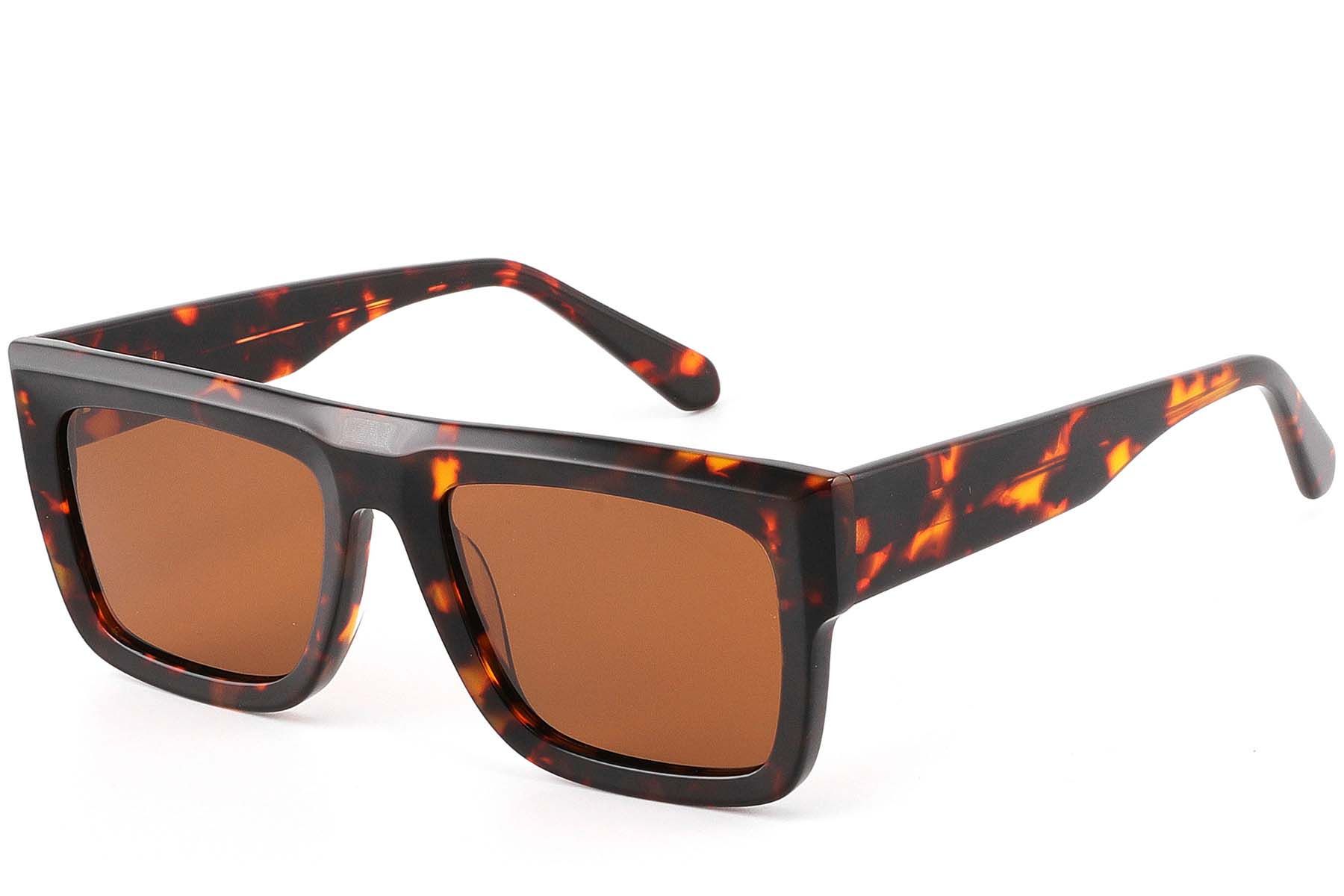Rectangular Tortoiseshell Acetate Sunglasses #BS2607-0475