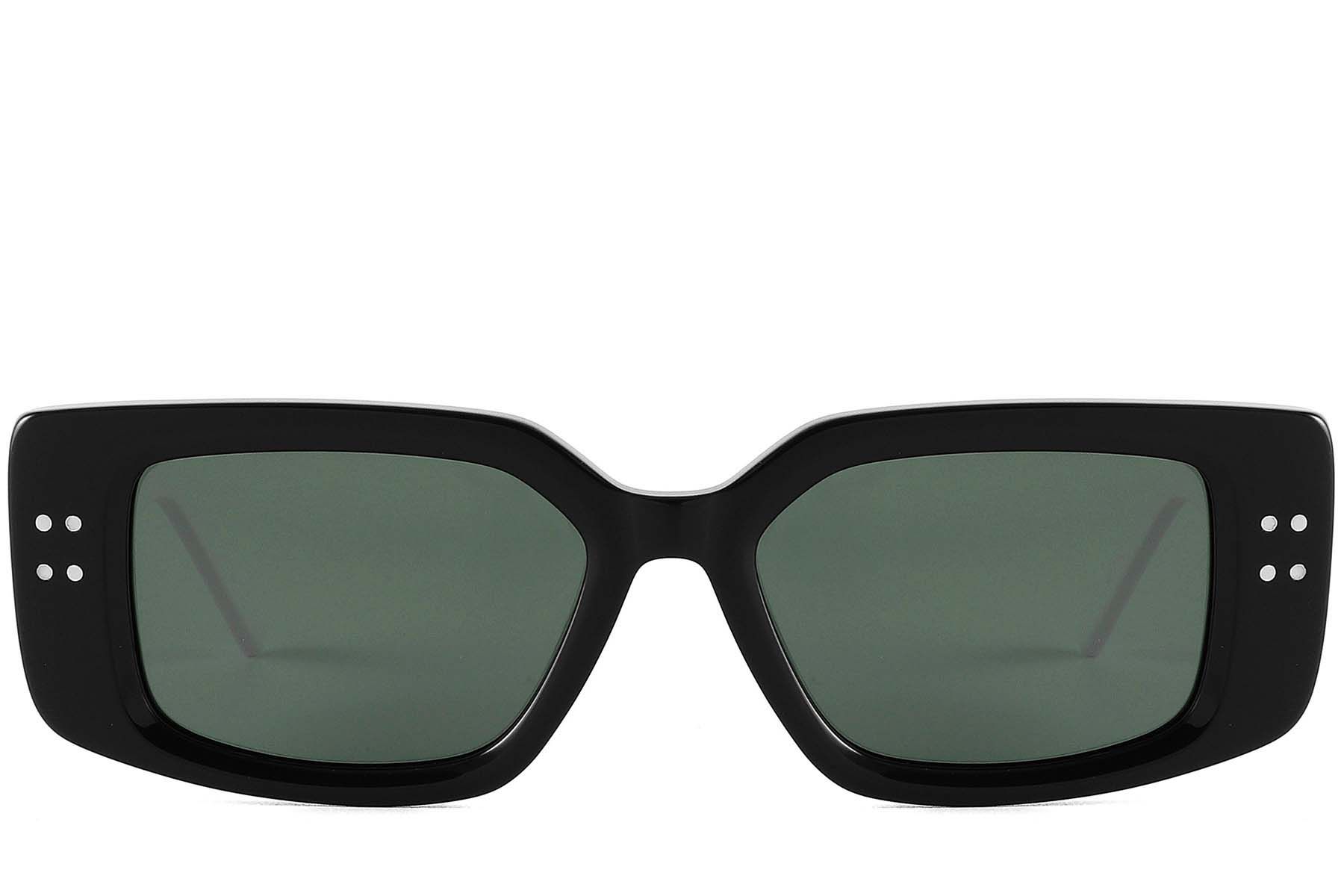 Rectangular Black Acetate Sunglasses #BS2607-0476