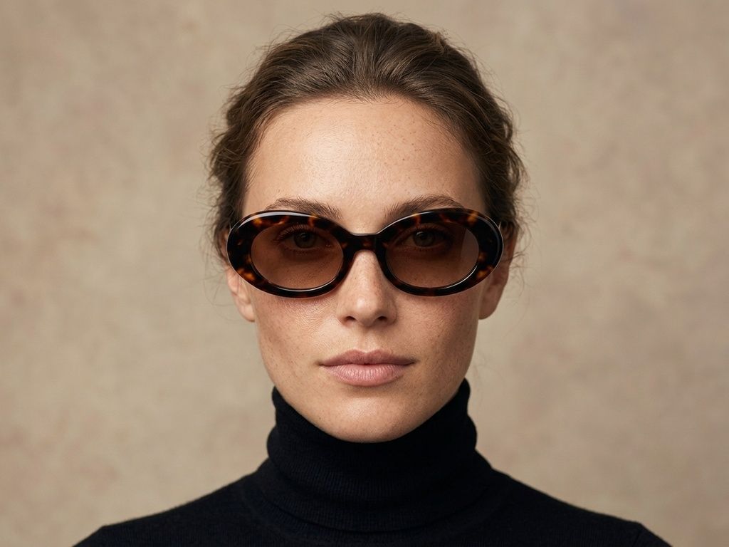 Oval Tortoiseshell Acetate Sunglasses #BS2607-0480