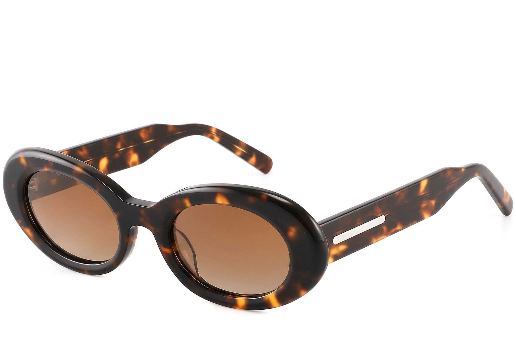 Gafas de sol ovaladas de acetato con montura de carey n.° BS2607-0480