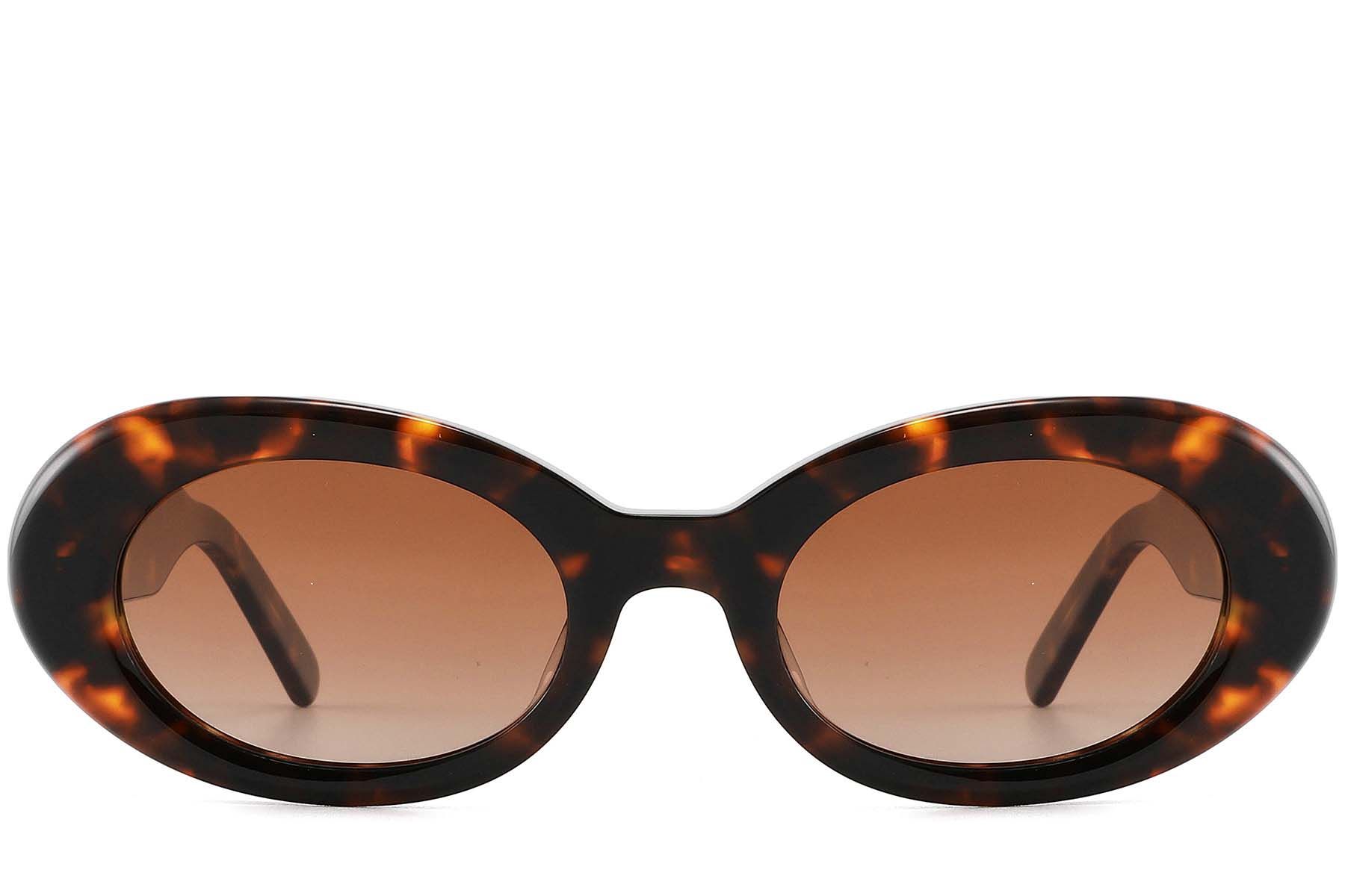 Gafas de sol ovaladas de acetato con montura de carey n.° BS2607-0480