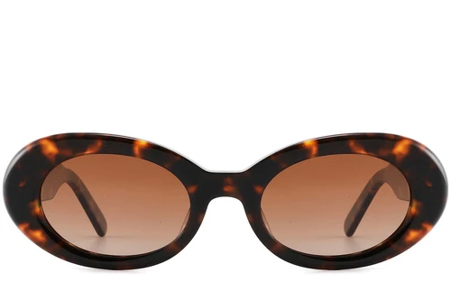 Gafas de sol ovaladas de acetato con montura de carey n.° BS2607-0480