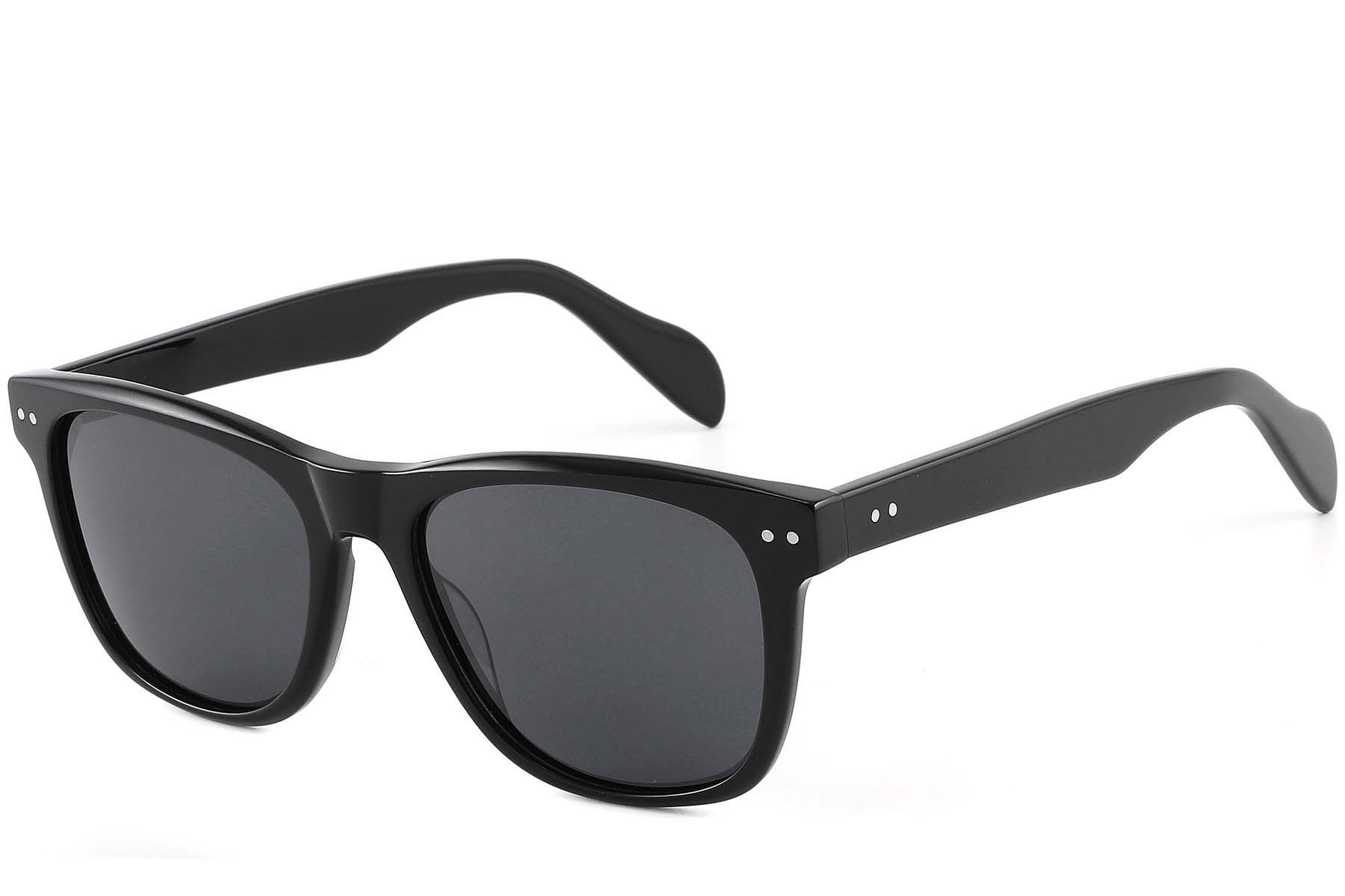 Rectangular Black Acetate Sunglasses #BS2607-0482