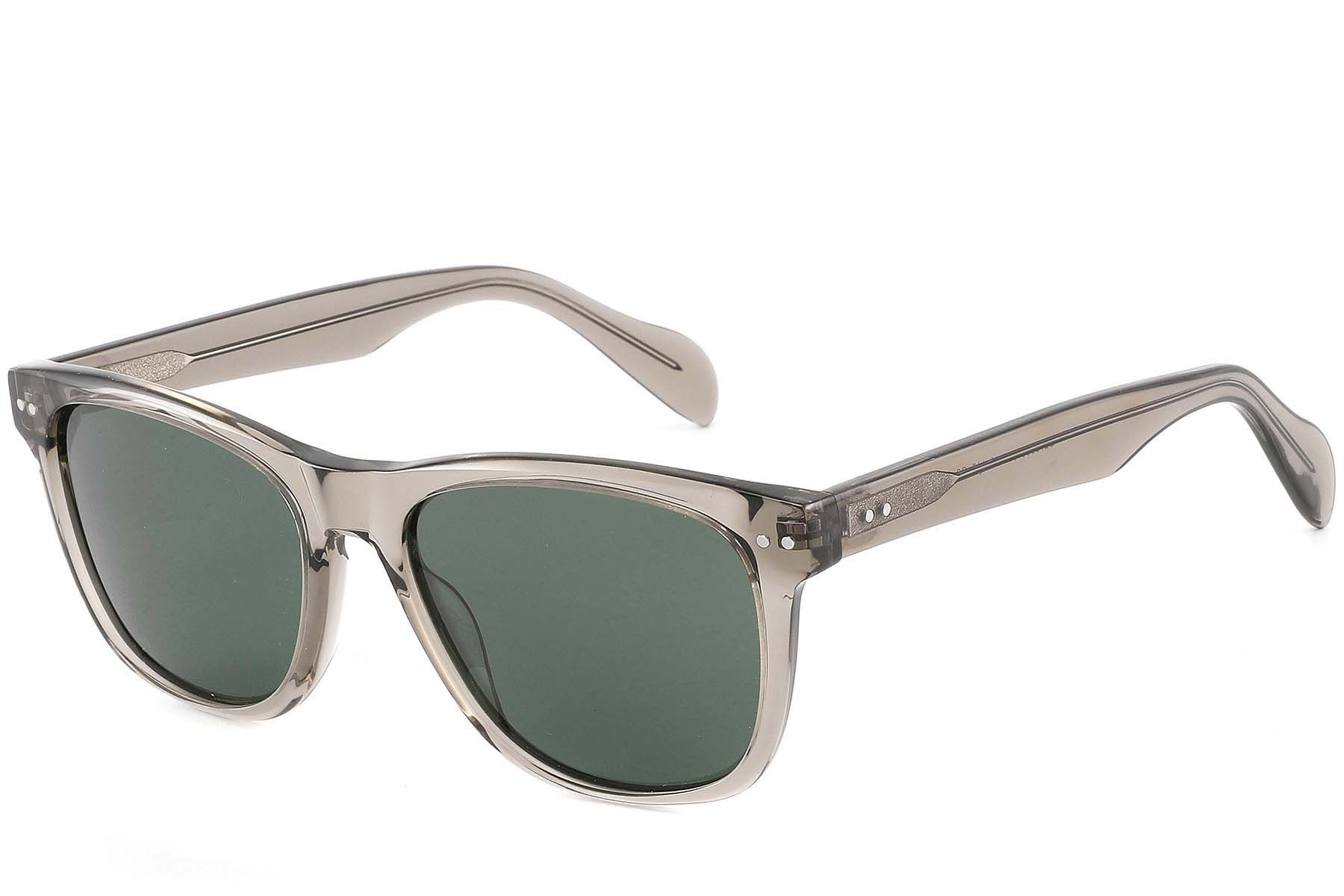 Gafas de sol rectangulares de acetato gris #BS2607-0483
