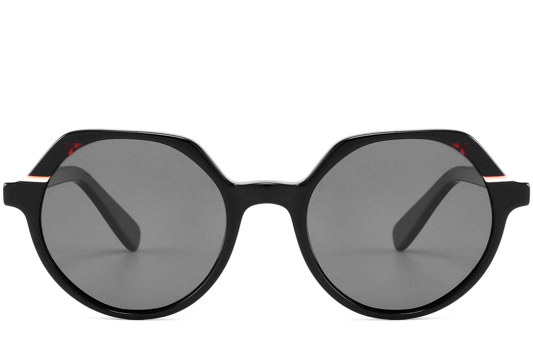 Gafas de sol geométricas de acetato negro n.° BS2607-0487