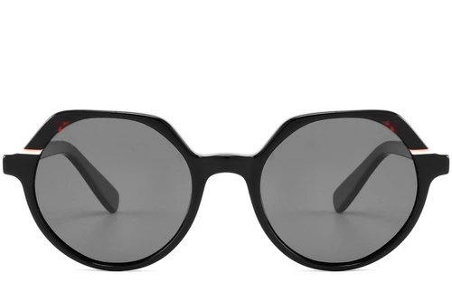 Gafas de sol geométricas de acetato negro n.° BS2607-0487
