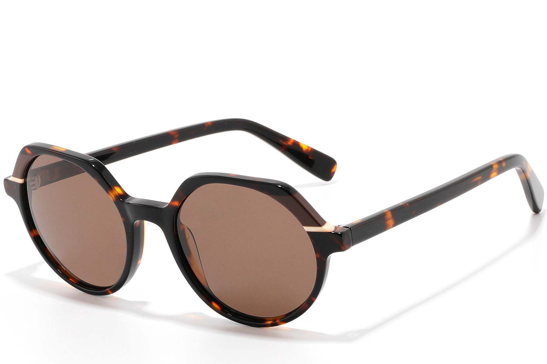 Gafas de sol geométricas de acetato con diseño de carey n.° BS2607-0488