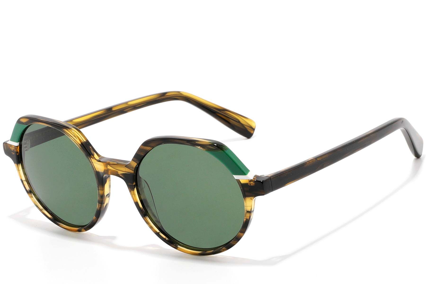 Gafas de sol geométricas de acetato con diseño de carey n.° BS2607-0489