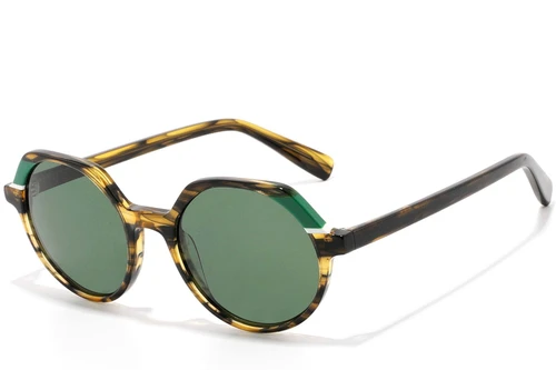 Gafas de sol geométricas de acetato con diseño de carey n.° BS2607-0489