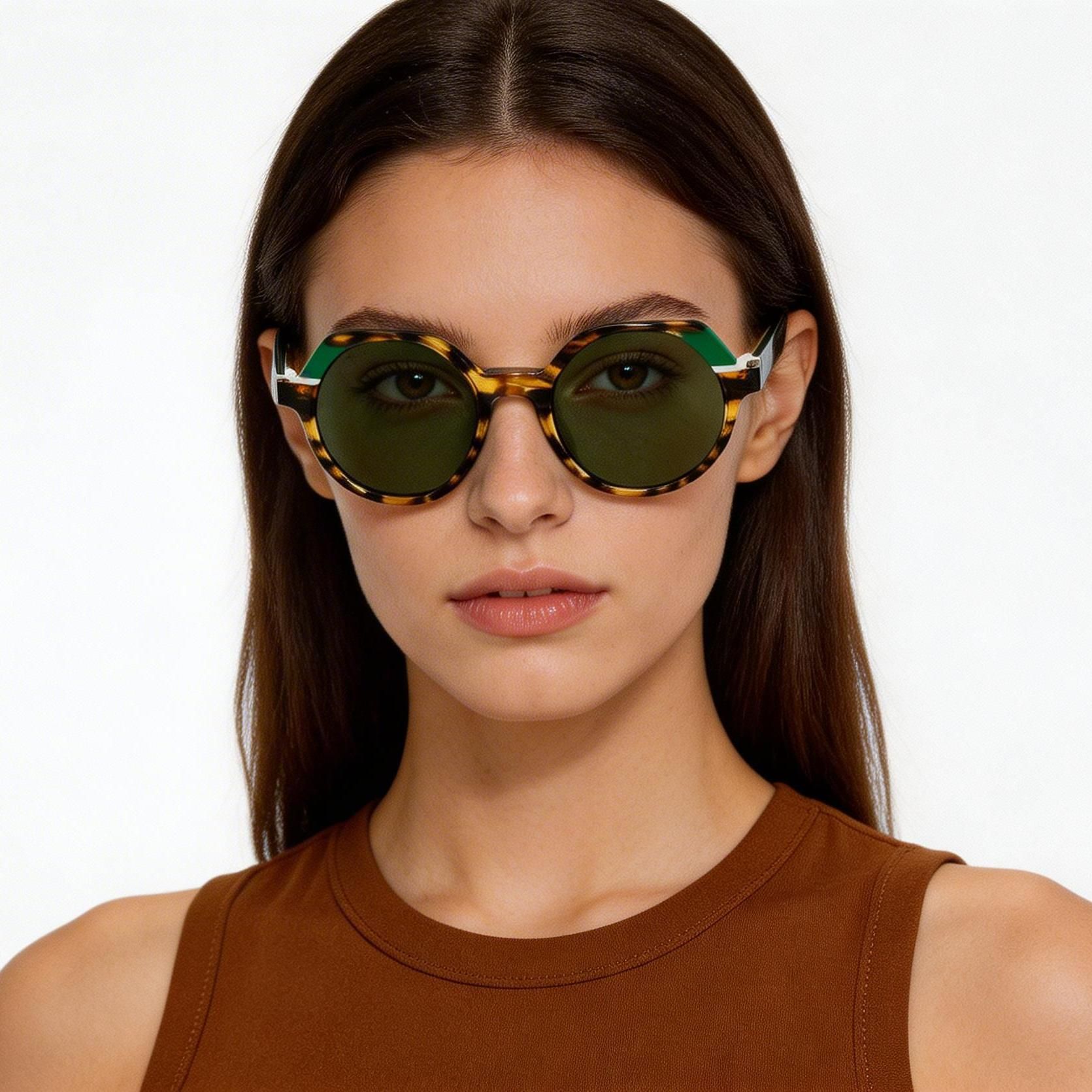 Geometric Tortoiseshell Acetate Sunglasses #BS2607-0489