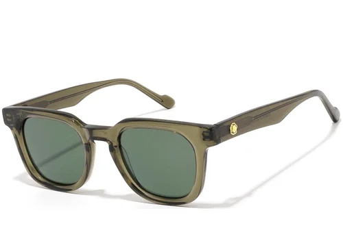 Lunettes de soleil rectangulaires en acétate vert #BS2607-0490