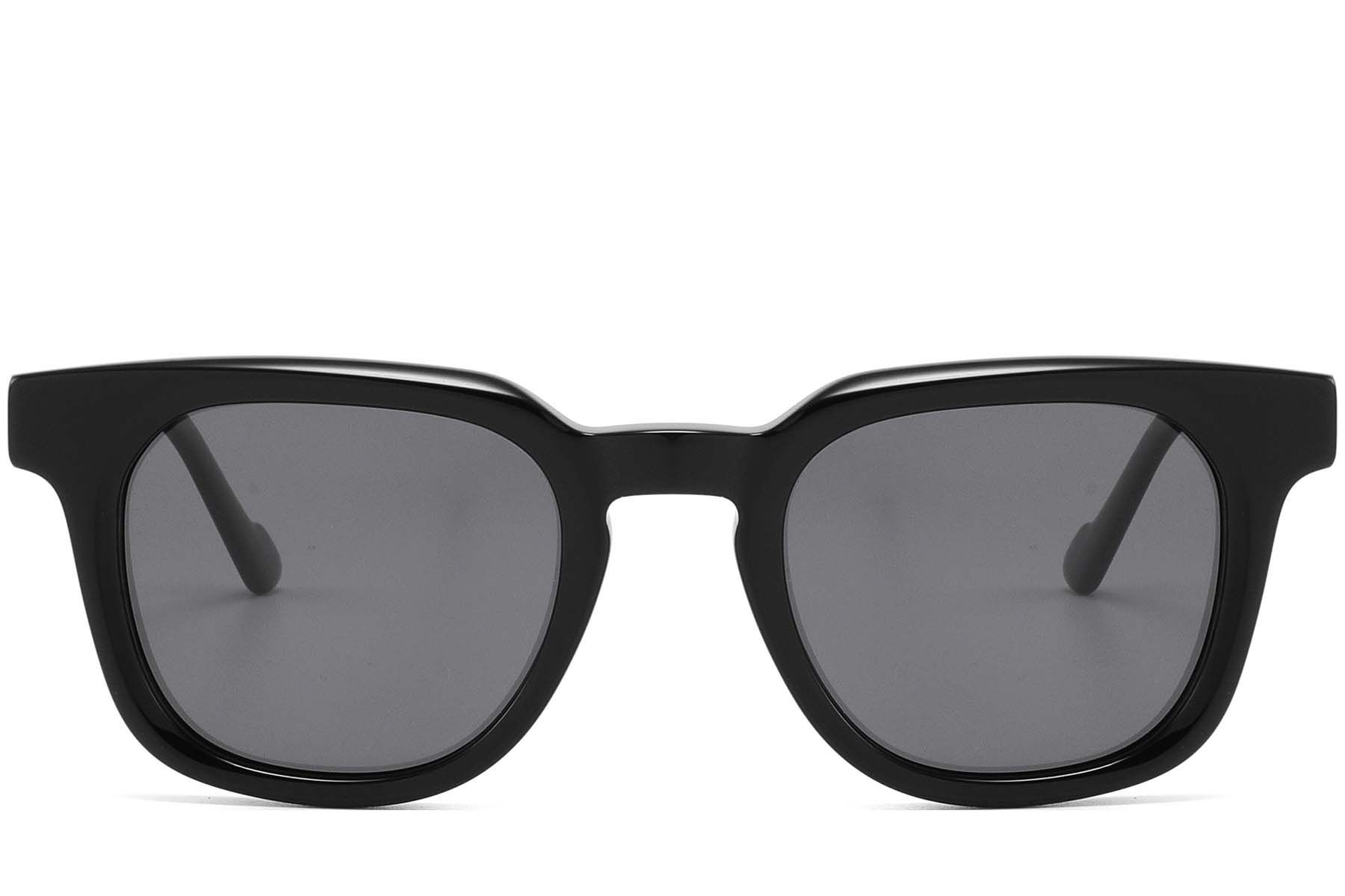 Rectangular Black Acetate Sunglasses #BS2607-0491