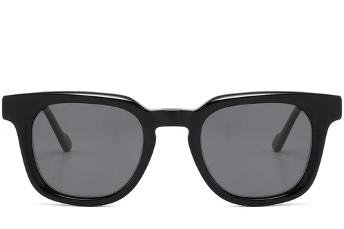 Lunettes de soleil rectangulaires en acétate noir #BS2607-0491