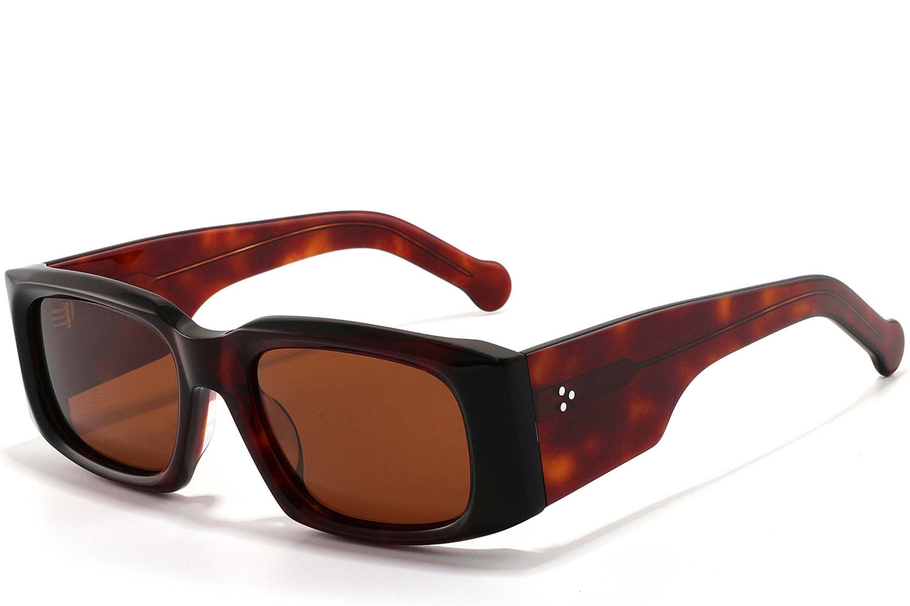 Gafas de sol rectangulares de acetato con montura de carey n.° BS2607-0493