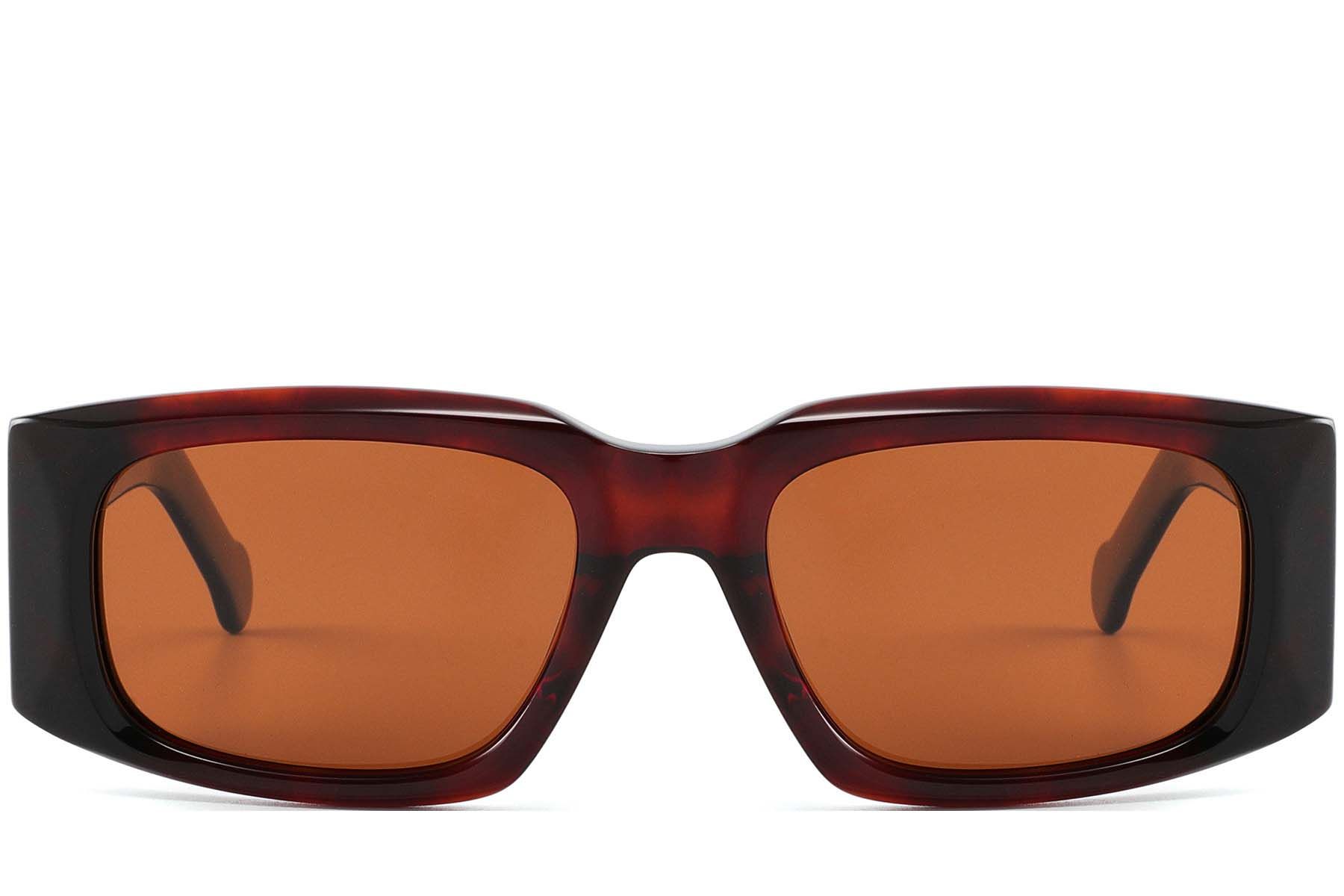 Gafas de sol rectangulares de acetato con montura de carey n.° BS2607-0493