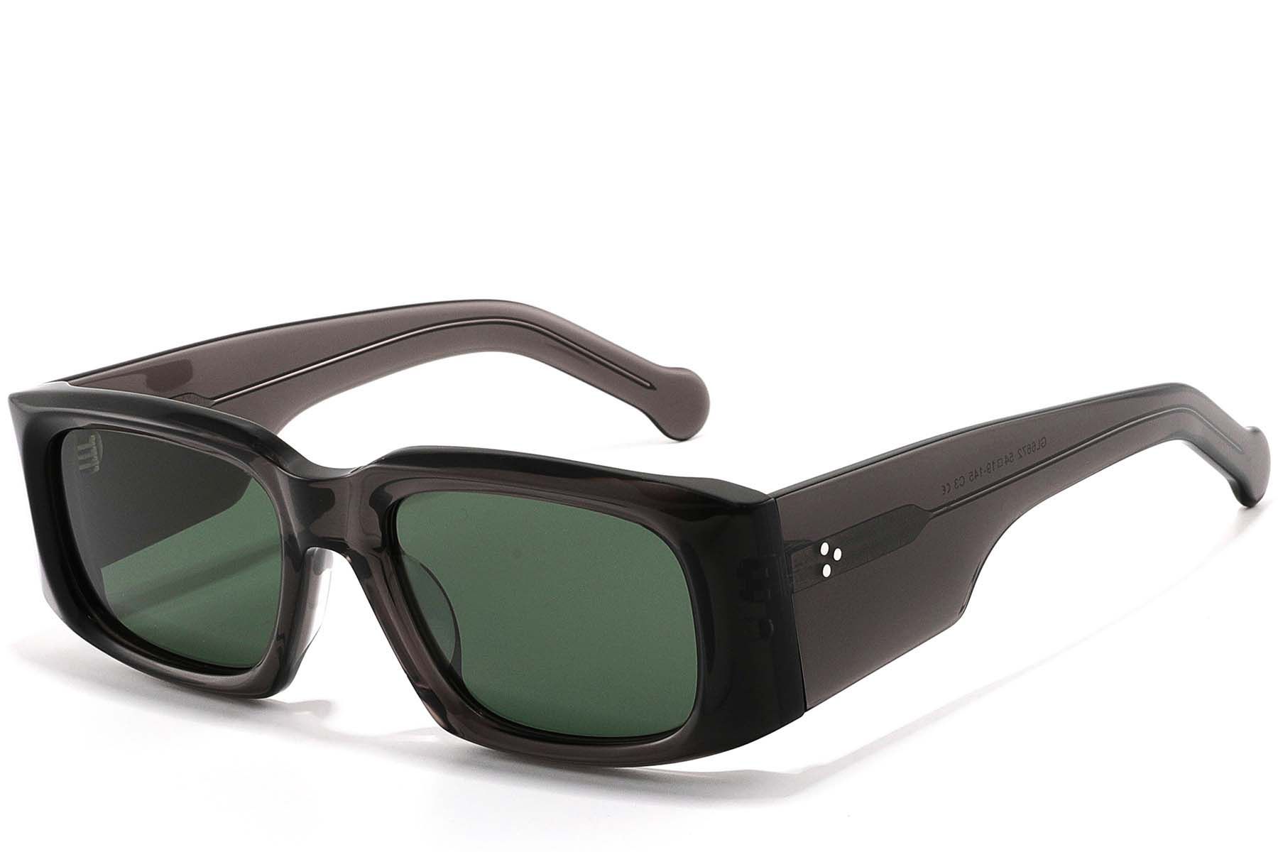 Rectangular Brown Acetate Sunglasses #BS2607-0495