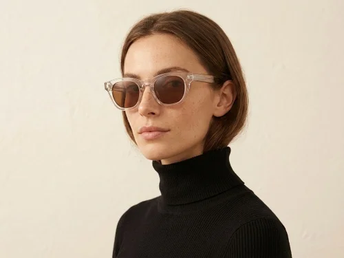 Lunettes de soleil ovales en acétate transparent #BS2607-0497