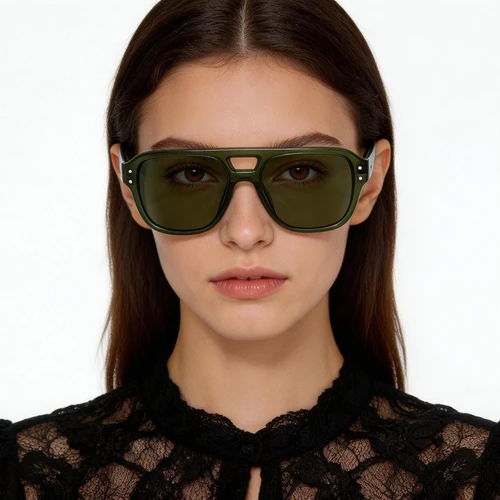 Aviator Green Acetate Sunglasses #BS2607-0501