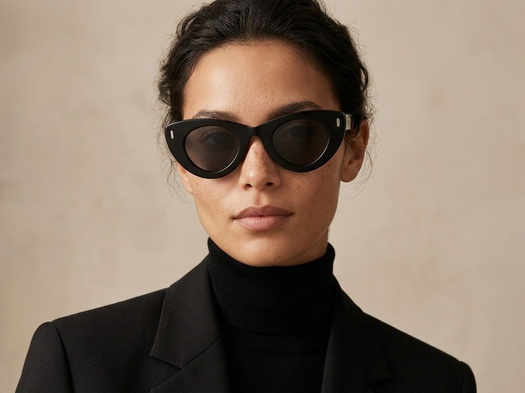 Occhiali da sole Butterfly in acetato nero #BS2607-0502