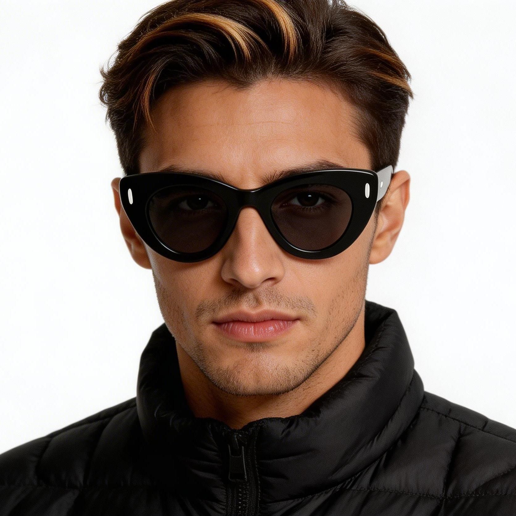 Butterfly Black Acetate Sunglasses #BS2607-0502