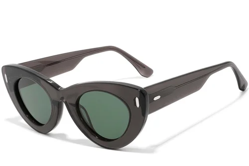Lunettes de soleil papillon en acétate gris #BS2607-0504