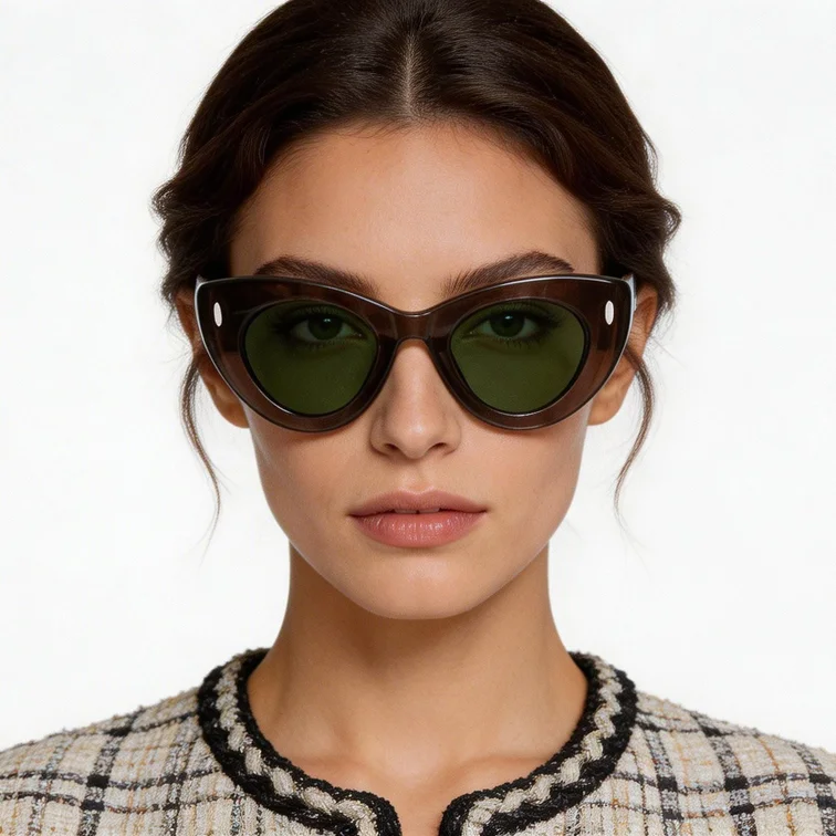 Lunettes de soleil papillon en acétate gris #BS2607-0504