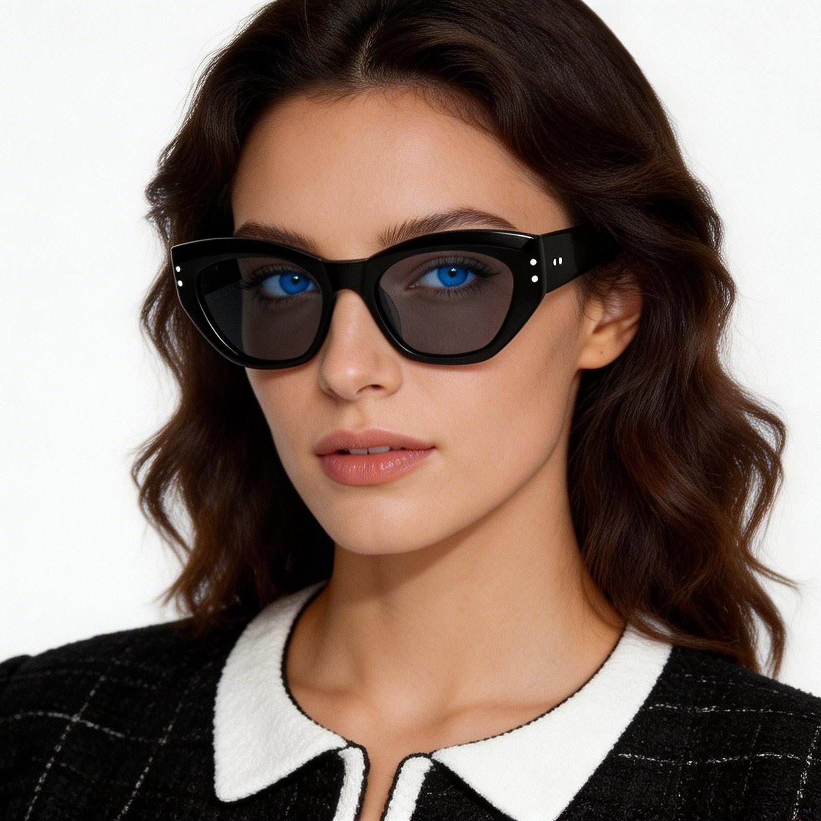 Butterfly Black Acetate Sunglasses #BS2607-0508