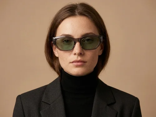 Lunettes de soleil papillon en acétate gris #BS2607-0509
