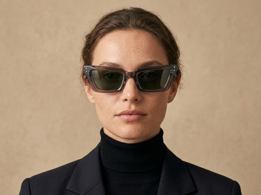 Lunettes de soleil papillon en acétate gris #BS2607-0511