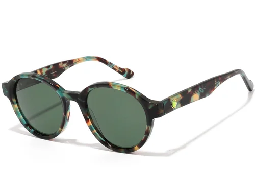 Lunettes de soleil rondes en acétate écaille de tortue #BS2607-0514