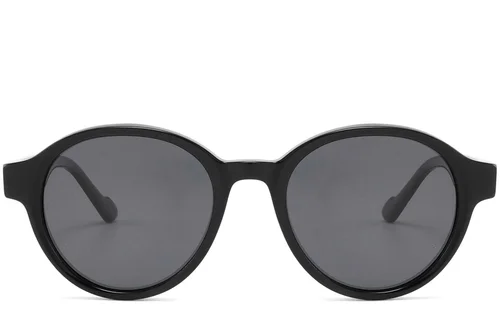 Gafas de sol redondas de acetato negro #BS2607-0515