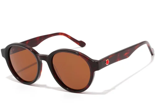 Lunettes de soleil rondes en acétate écaille de tortue #BS2607-0516